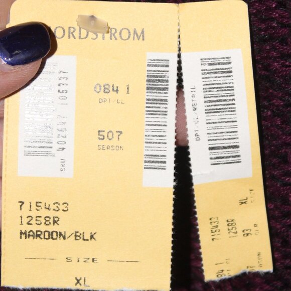 BP Nordstroms Mottled Magenta and Black Crew Neck Sweater - Picture 4 of 5